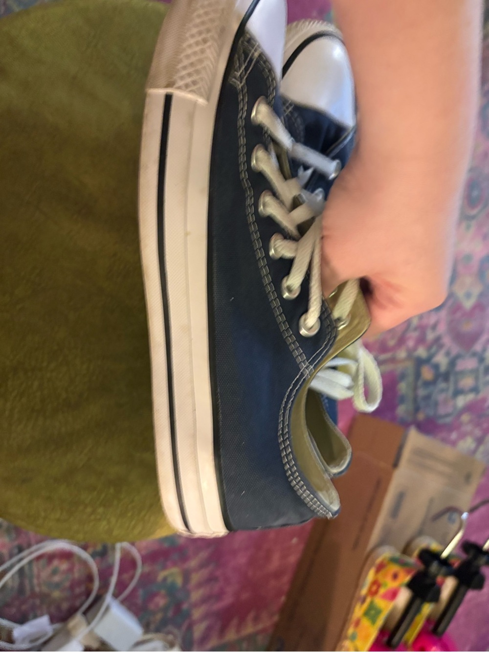 Converse All-Star Chuck Taylor Navy Canvas Low-Top Sneakers with White Accents - Picture 8 of 10
